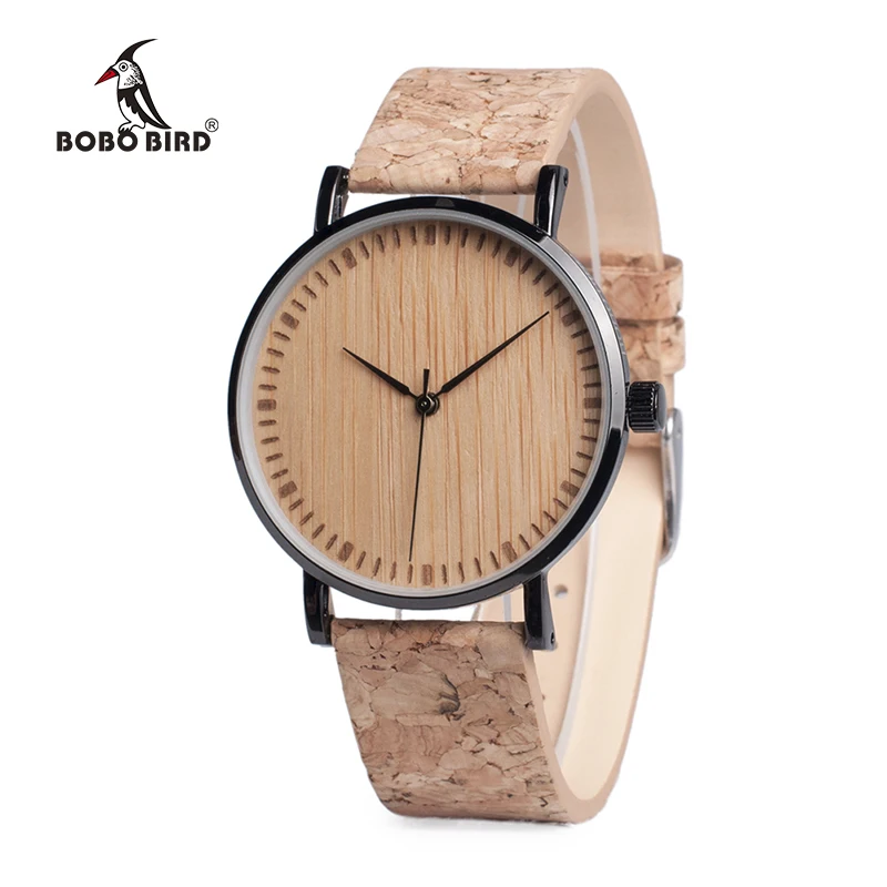 Bobobird Luxury Quartz Watches Top Brand Design Watch With Wood Watch Face And Leather Straps In