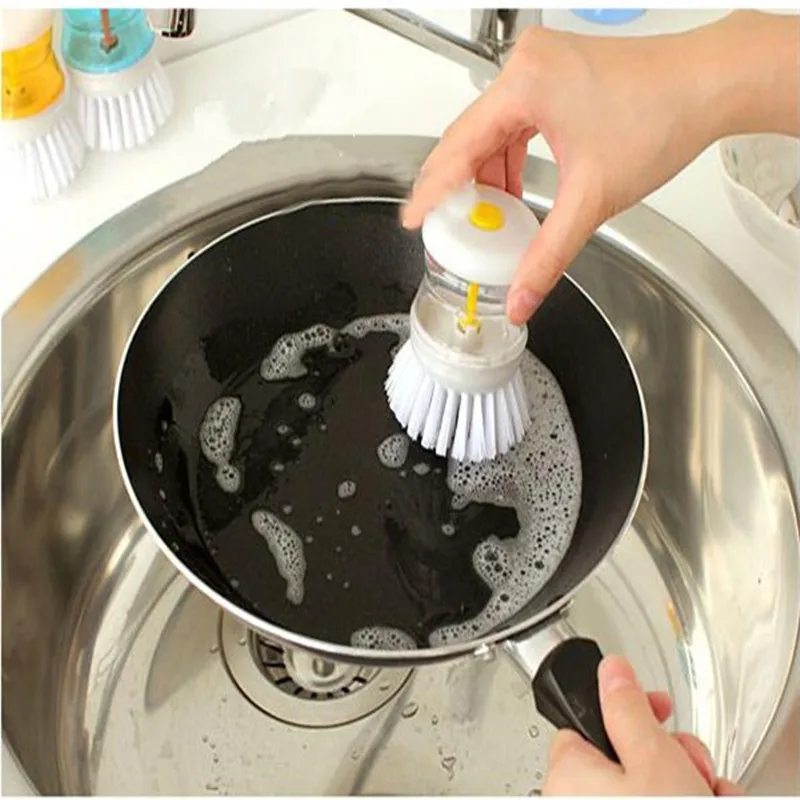 1 шт. емкость для моющего средства многоцветные Кухонные гаджеты инструмент для мытья кастрюли миска щеточка для очищения перчаток чистящие щетки очиститель Новинка