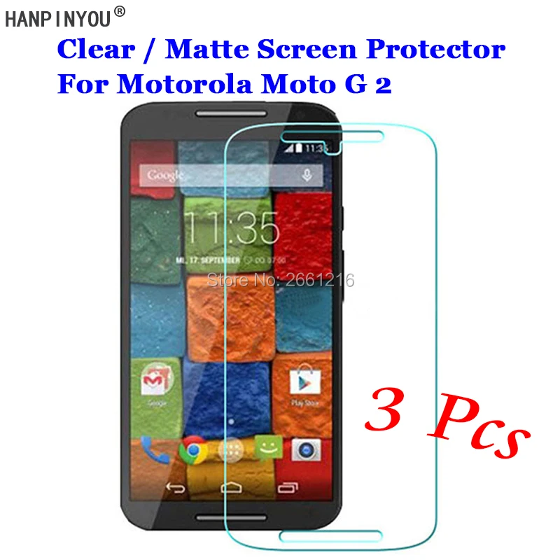 3 шт./лот для Motorola Moto G 2 2nd Gen + 1 2014 HD Прозрачная/Антибликовая матовая защитная