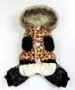 Abrigo de invierno con estampado de leopardo para perros de compañía, sudaderas con capucha, mono, ropa para perros pequeños ► Foto 3/4