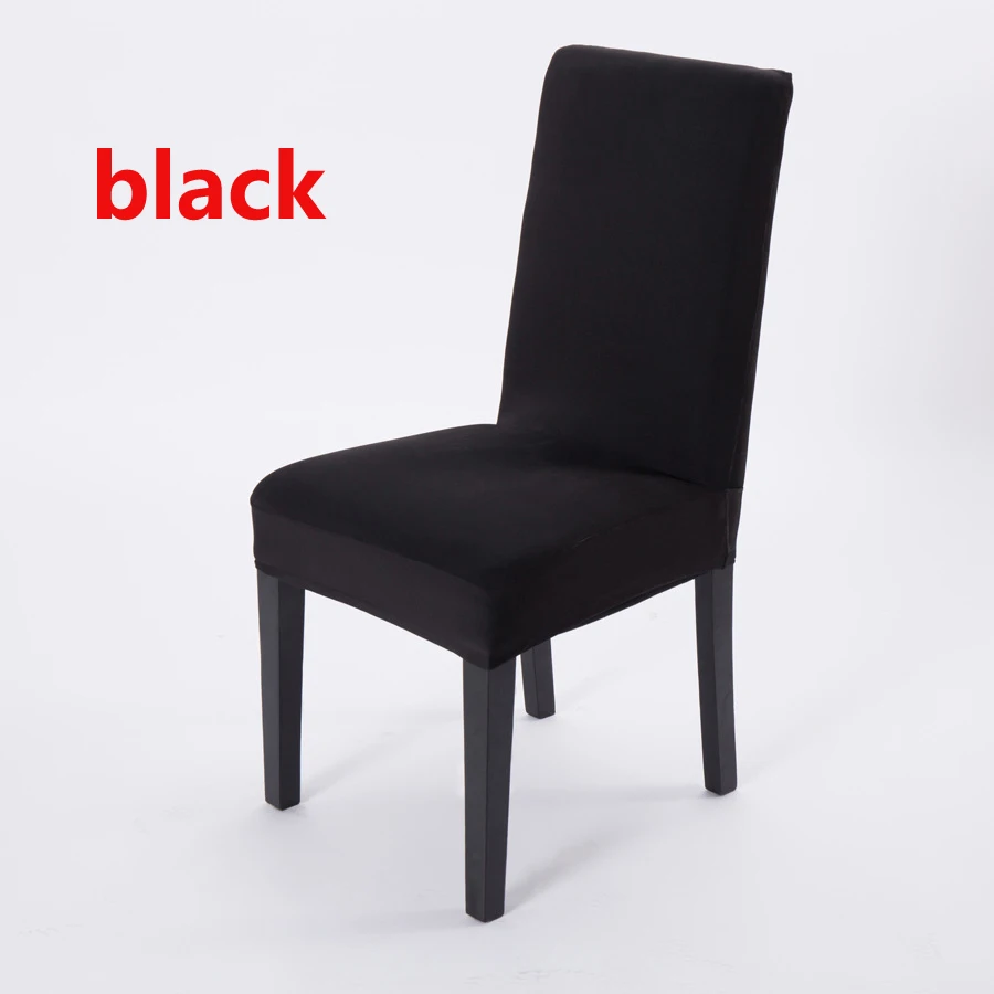 Многоцелевой сплошной цвет Свадьба отель банкет чехол для кресла спандекс кухня столовая Slipcover эластичный чехол для сиденья 1 шт - Цвет: black