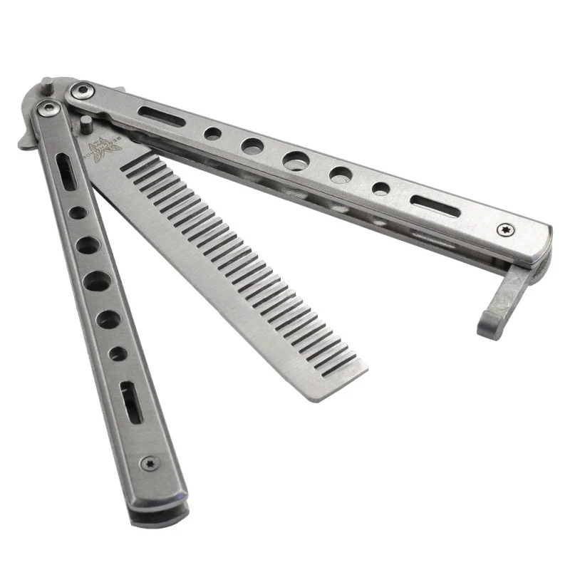 Outdoor Butterfly Flail Folded Knife Balisong Trainer Training Knife Silver Sports Tool Stainless Steel Newest Style 2019
