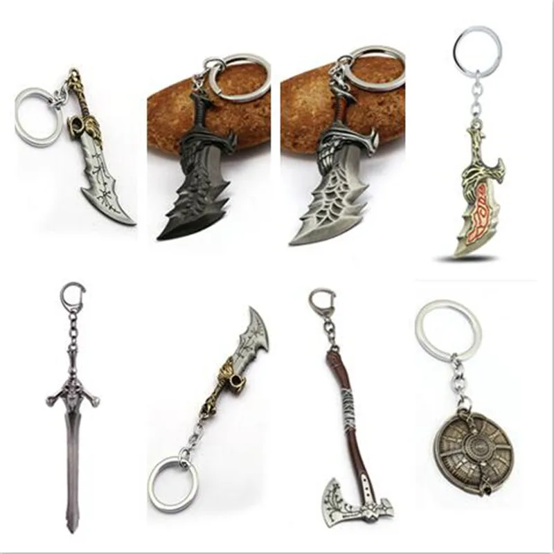 

HSIC Mixed Game God Of War Keychain Kratos Weapon Blades of Chaos Metal Key Holder Men Halloween llaveros Jewelry HC13093