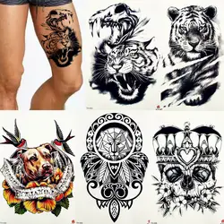 FANRUI, черные зубы, монстр, тигр, свирепые Временные татуировки, стикер, боди-арт, рука, водостойкие татуировки, мужская мода, поддельные