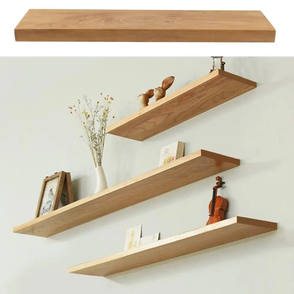 2019 Wooden Floating Shelves Multifunctional Pine Wood Wall Shelf 90cm