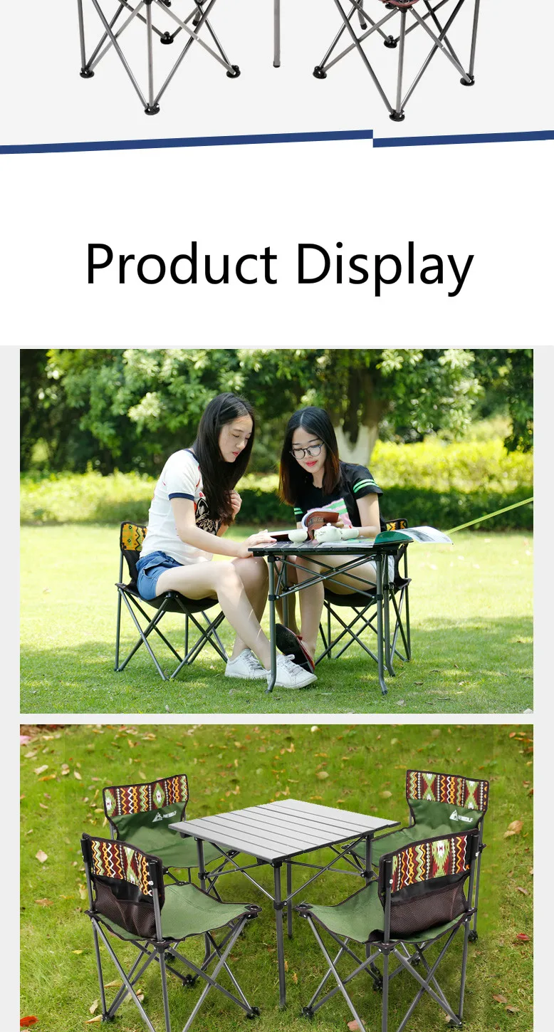 Outdoor Picnic Set Portable Folding Tables and Chairs for Camping Folding Table and Chair Set Foldable Aluminum Table
