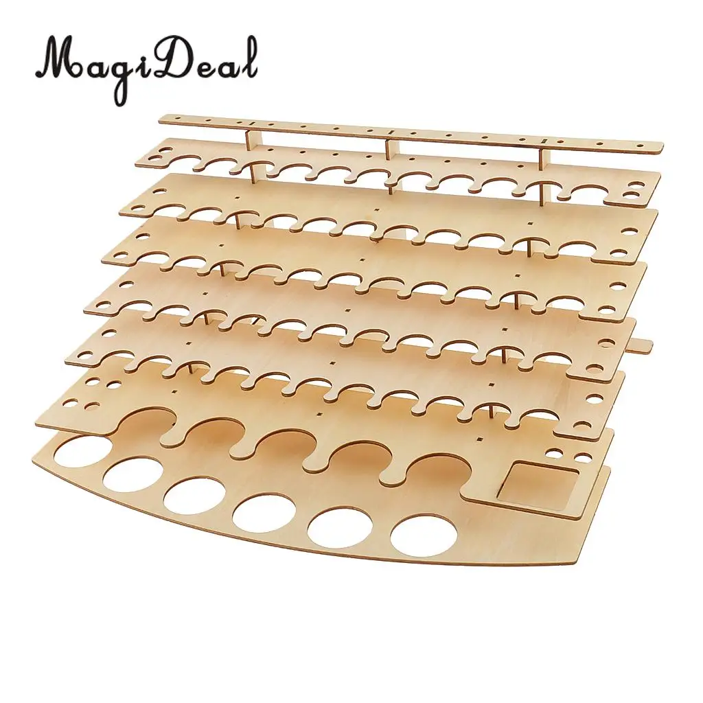 MagiDeal Wooden Paint Bottles Rack Modular Organizer Paint Storage Holder #3 for Studio Storing Paints Brushes Modeling Tools