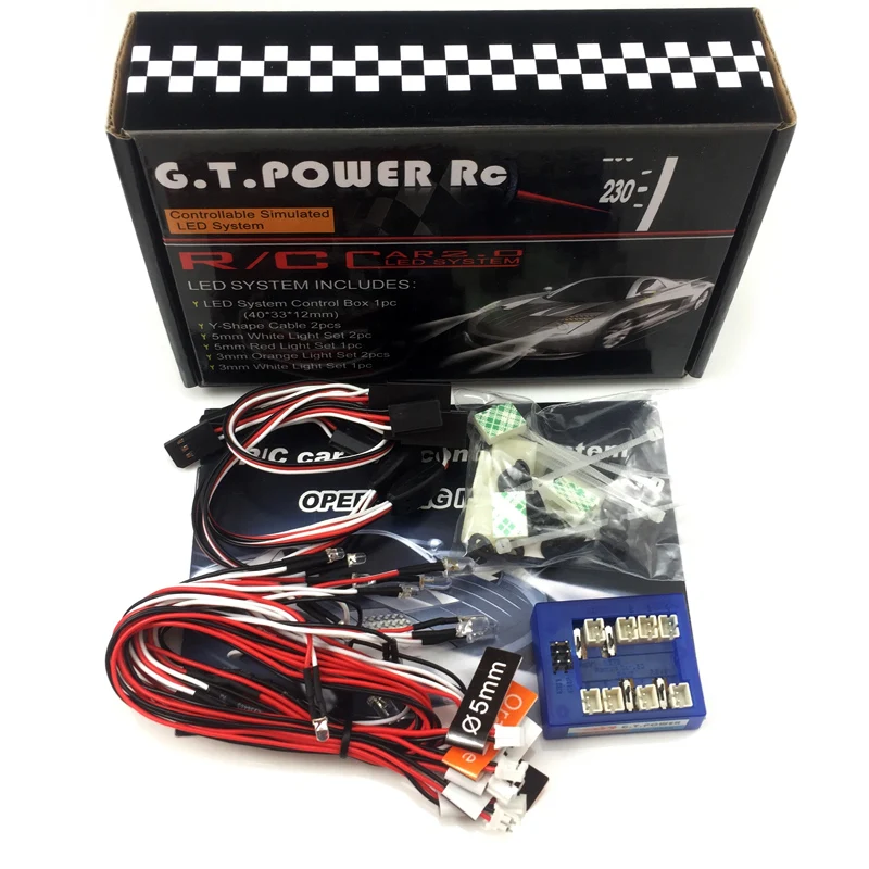 GT POWER RC Car 2.0 LED Flashing Light System 2.4G HEADLIGHT + SIGNAL