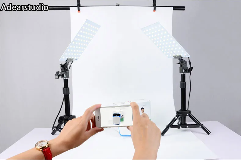 5500K 2X LED Light Lamps Mini Shooting Table Background Paper Kit Set photogrpahy for Still Life