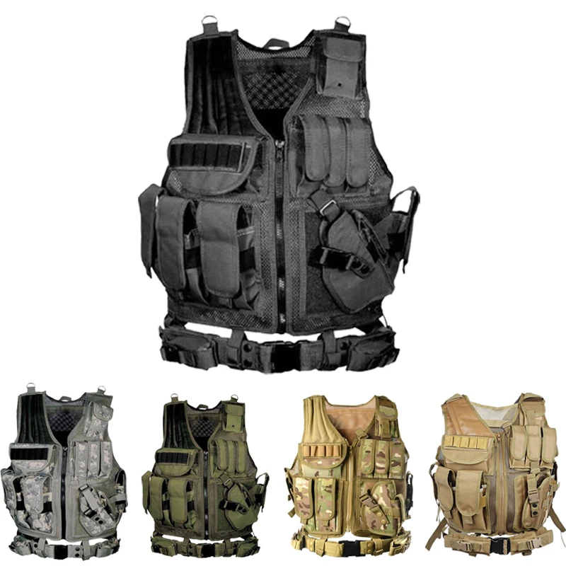 

Tactical Vest Multi-pocket SWAT Army CS Hunting Vest Camping Hiking Accessories