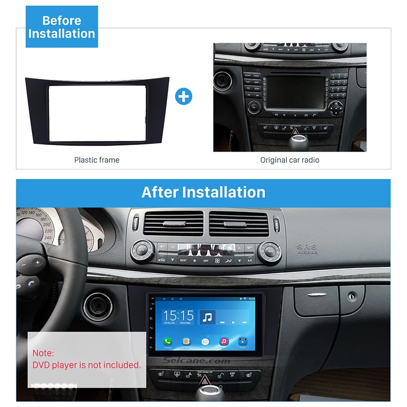 Seicane автомобильный Автомагнитола 2Din рамка Dash стерео панель монтажный комплект для Mercedes BENZ E класс W211 2001 2002 2003-2009 CD отделка панель