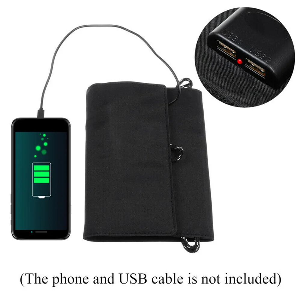 20W Solar Panel Foldable Waterproof Solar Charger AS Mobile Power Bank Dual USB Ports FOR Outdoor Camping Hiking Charging