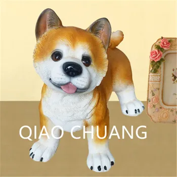 

Cute Animals Statue Japan Akita Simulation Lucky Dog Home Decorations Action Figure Resin Art Craft Collectible Model Toy L1447