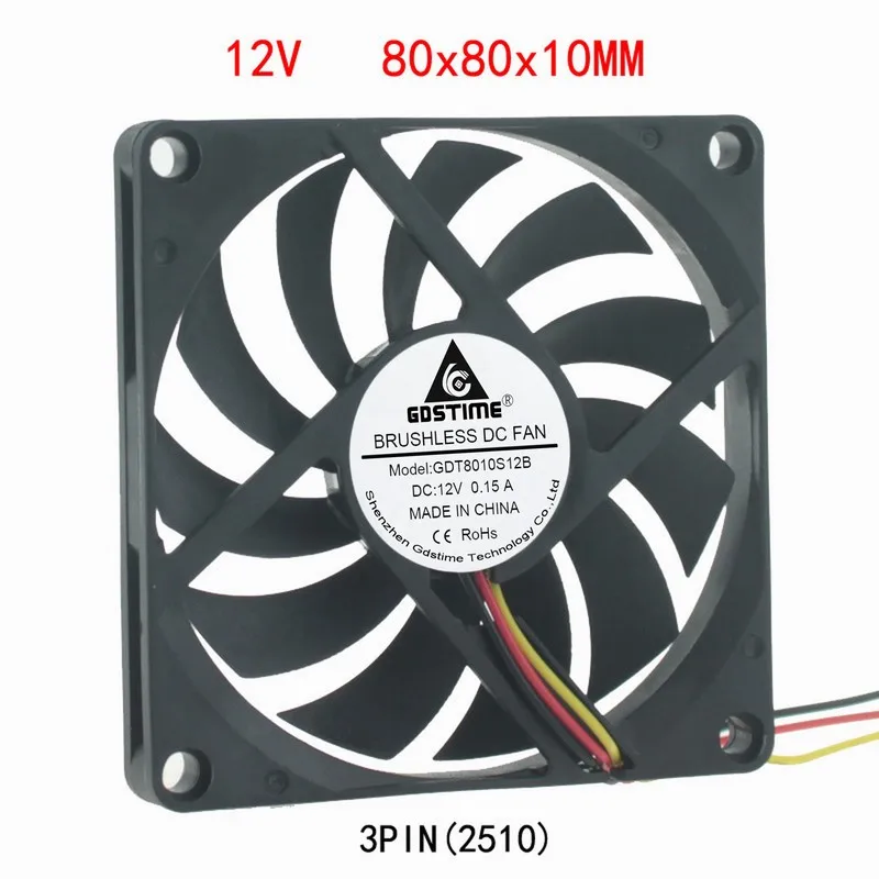 DC 12V 3PIN 3 линейная скорость 8 см 80 мм 80X10 каркаса компьютера Вентилятор охлаждения