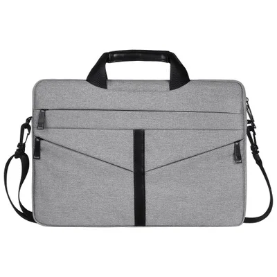 Противоударная нейлоновая наплечная сумка-мессенджер для Xiaomi Mackbook Air 13 14 15 15,4 15,6 чехол для ноутбука Женская Мужская сумка для ноутбука - Цвет: Серый