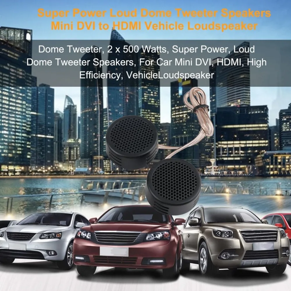 2 шт., универсальный автомобильный динамик, высокоэффективный мини купольный Высокочастотный динамик, 2x500 Вт, супер мощный звук, клаксон, тон для автомобиля