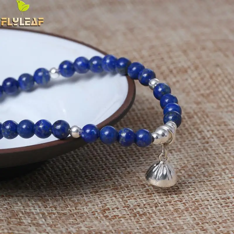 Женский браслет с бусинами из серебра лазуритом|bracelets for|charm braceletcharm bracelets for women |