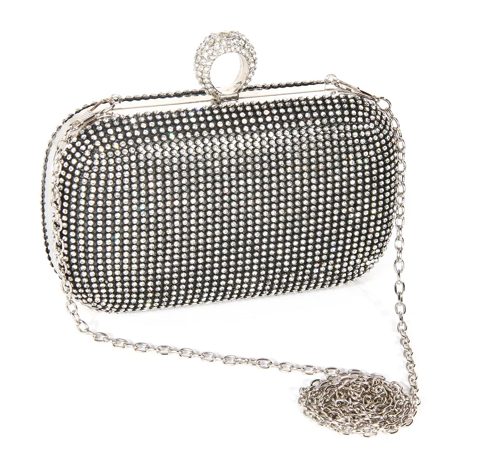 Famous Brands Evening Clutch Bags Diamonds Finger Ring Ladies Evening