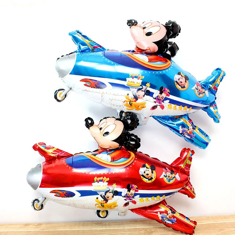 

1 pcs Large Inflatable Toys Airliner Foil Balloons Mickey Plane Helium Balloons Children Birthday Gifts Toy Aircraft Party decor