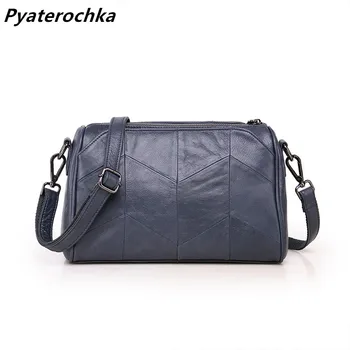 

Pyaterochka Messenger Bags for Women 2019 New Ladies Korean Style Blue Patchwork Small Genuine Leather Shoulder Crossbody Bag