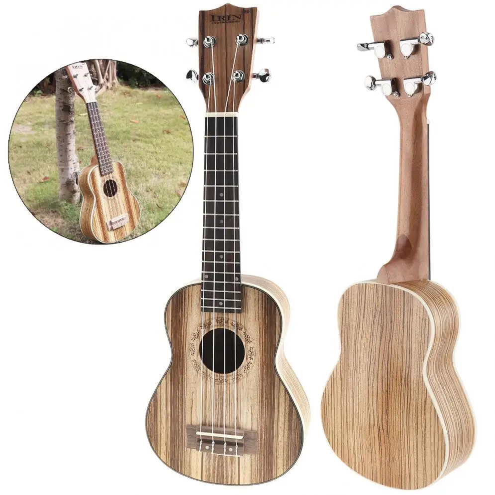 21 дюймов сопрано укулеле Зебра Дерево 15 Лада четыре струны гитара Ukelele музыкальный струнный инструмент