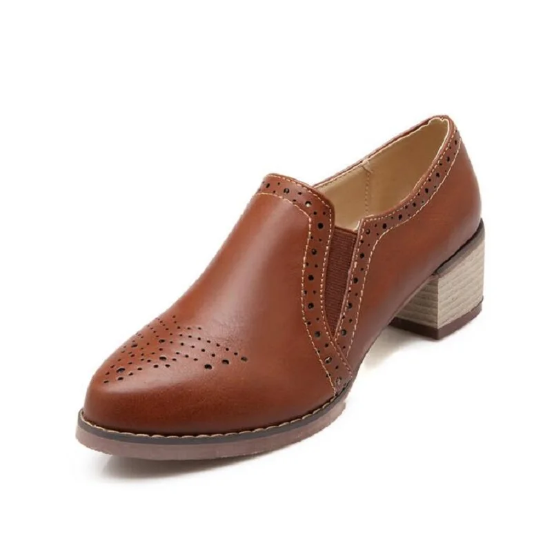 Nice Fashion Round Toe Thick Heel Platform School Uniform Shoes Women