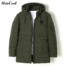 Хит, Мужская парка армейского зеленого цвета, теплое хлопковое пальто, одноцветная Толстая куртка с капюшоном и меховым воротником, модные новые мужские пальто, солдатская зимняя куртка