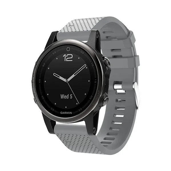 Из силикагеля, мягкий браслет на запястье ремешок для Garmin Fenix 5S gps Смарт-часы с заменой ремешка силикона 20 мм наручный ремень ремешок для часов - Цвет: Серый