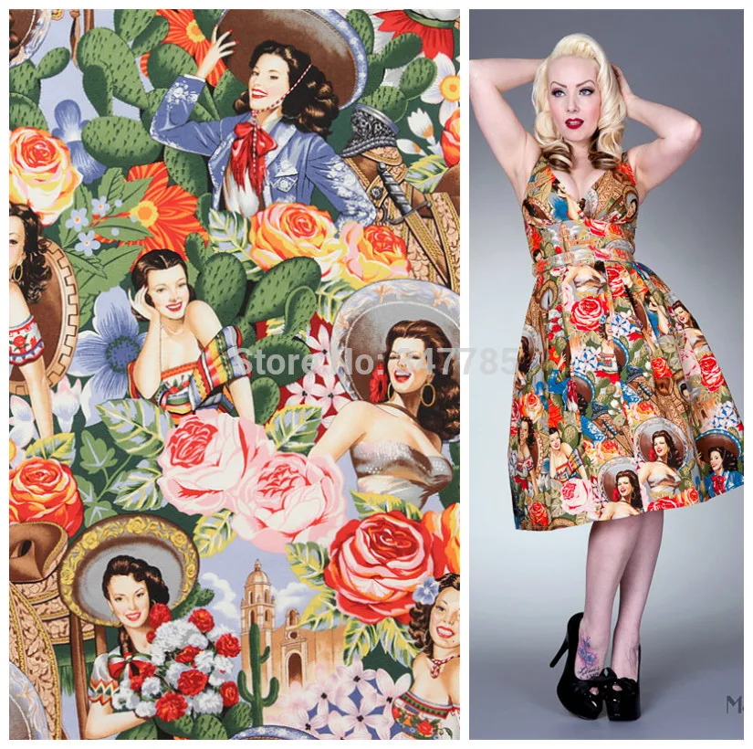 

tecidos para patchwork vintage floral print cotton fabric for sewing cloth artesanato roupa textile dress tissue craft material