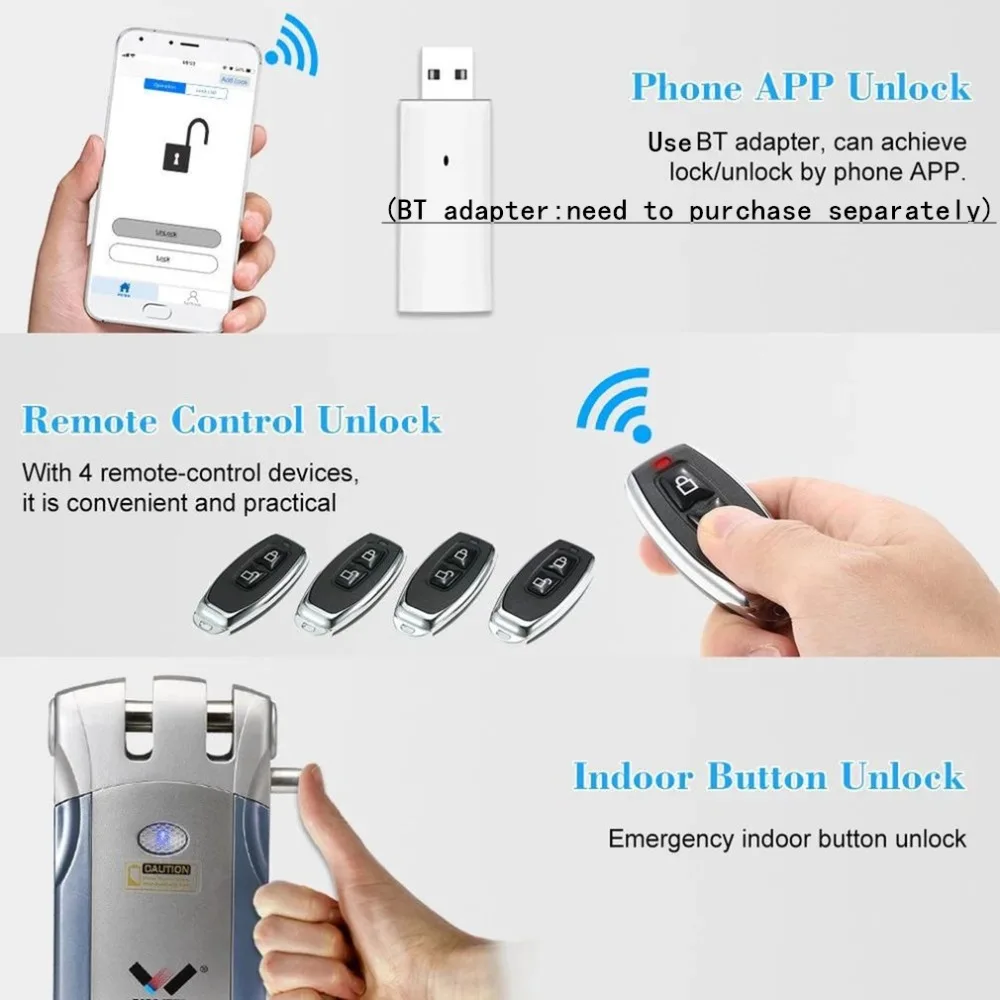 inteligente fechadura da porta keyless 4 controladores