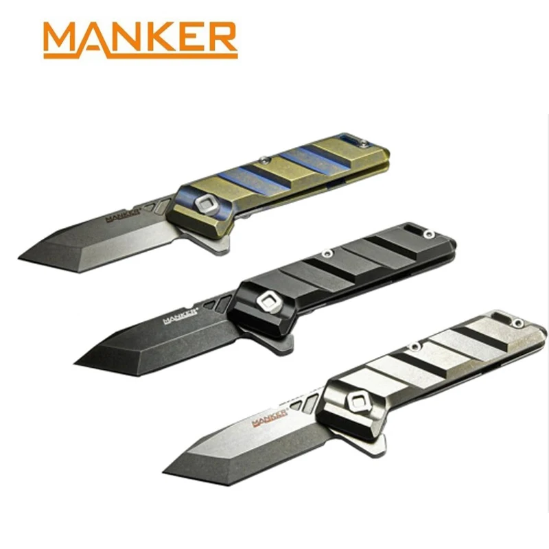 

Manker Saber Compact EDC Knife Titanium Stainless M390 Steel Folding Knife Tool Safe Defense Tool Knife for Outdoor Camping