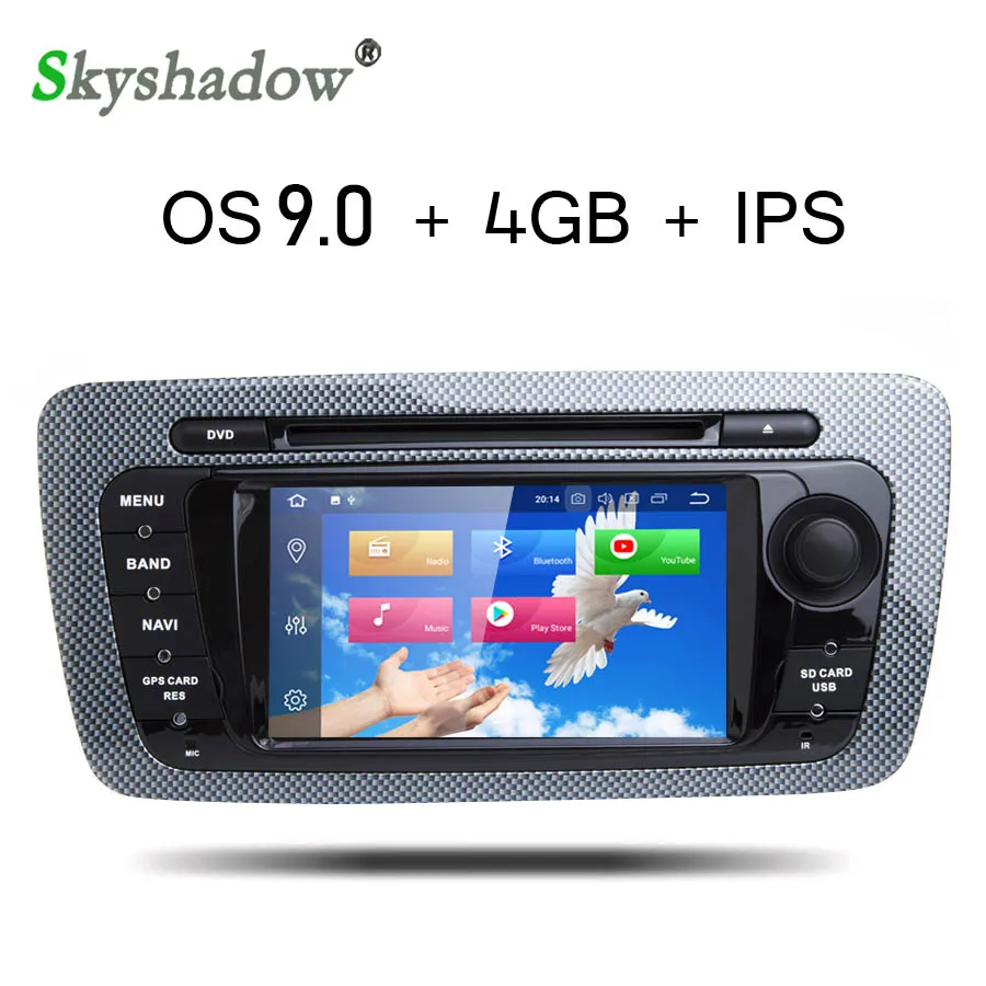 Cheap Android 9.0 DSP 4GB RAM 32GB ROM RDS Radio Bluetooth 4.2 Map Wifi TPMS DAB Car DVD GPS Player For Seat Ibiza 2