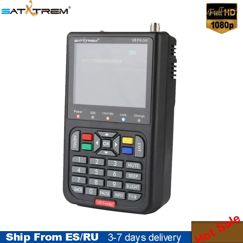 

SATXTREM V8 Finder DVB-S2 High Definition Satellite Finder MPEG-4 DVB S2 Satellite Meter Satfinder Full 1080P 3.5 inch LCD