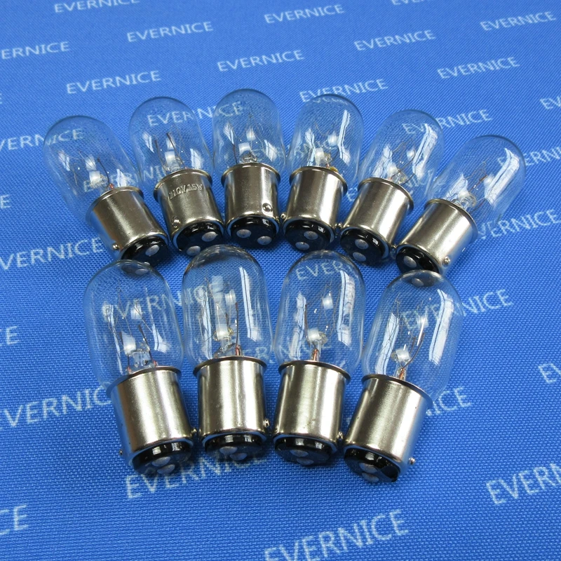 

10 PCS BULB 15W 110V DOUBLE CONTACT CLEAR #649 for BABYLOCK BL1000, BL1050 SIMPLICITY SL415, SL1650