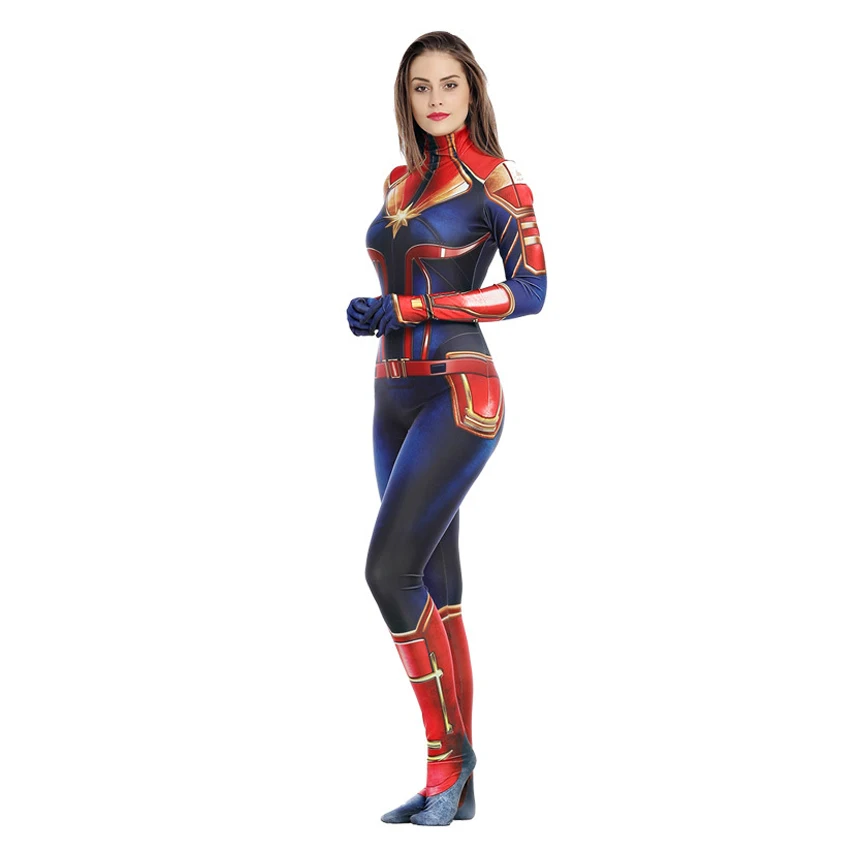 Captain Marvel Costumes Women Quantum Suit Endgame Cosplay Halloween Costume For Women Carol Danvers Zentai Superhero Bodysuit Captain Marvel Costumes Women Quantum Suit Endgame Cosplay Halloween Costume For Women Carol Danvers Zentai Superhero Bodysuit