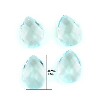 

Top Quality 38mm Lt Aquamarine/ Red Tear Drop Crystal Glass Prism Drop Chandelier Pendants Crystal Chandelier Parts for Decor
