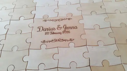 personalized wooden rustic puzzle wedding guest books Alternative signature guestbooks with sign board party photo props