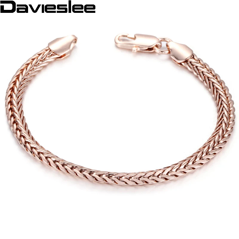 0 : Buy Davieslee Womens Bracelet Yellow Rose White Gold Filled Chain Braided ...