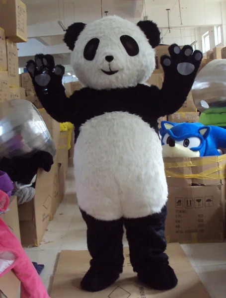 hairy panda bear mascot costume china panda bear costume cartoon panda