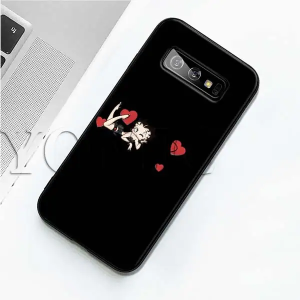 Betty Boop черный силиконовый чехол для samsung Galaxy S10 S10e S8 S9 плюс S7 A40 A50 A70 Note 8 9 мягкий чехол - Цвет: 010