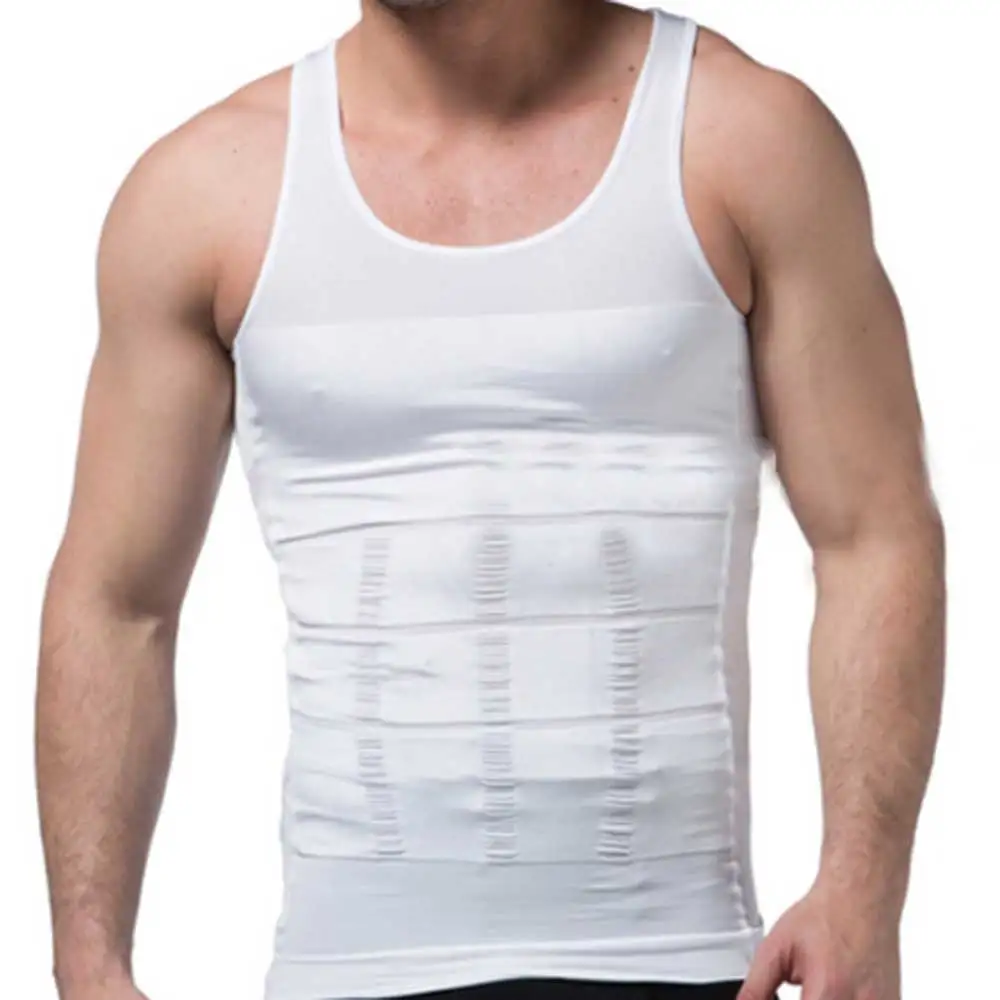 Sport vest Slim N Lift men chest compression running shaper vest top black white body shapers mens shapewear underwear bodysuit