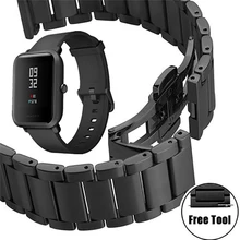 Ремешок из нержавеющей стали для Xiaomi Huami Amazfit Bip BIT Lite Youth Amazfit PACE stratos 2, умные часы, браслет для наручных часов