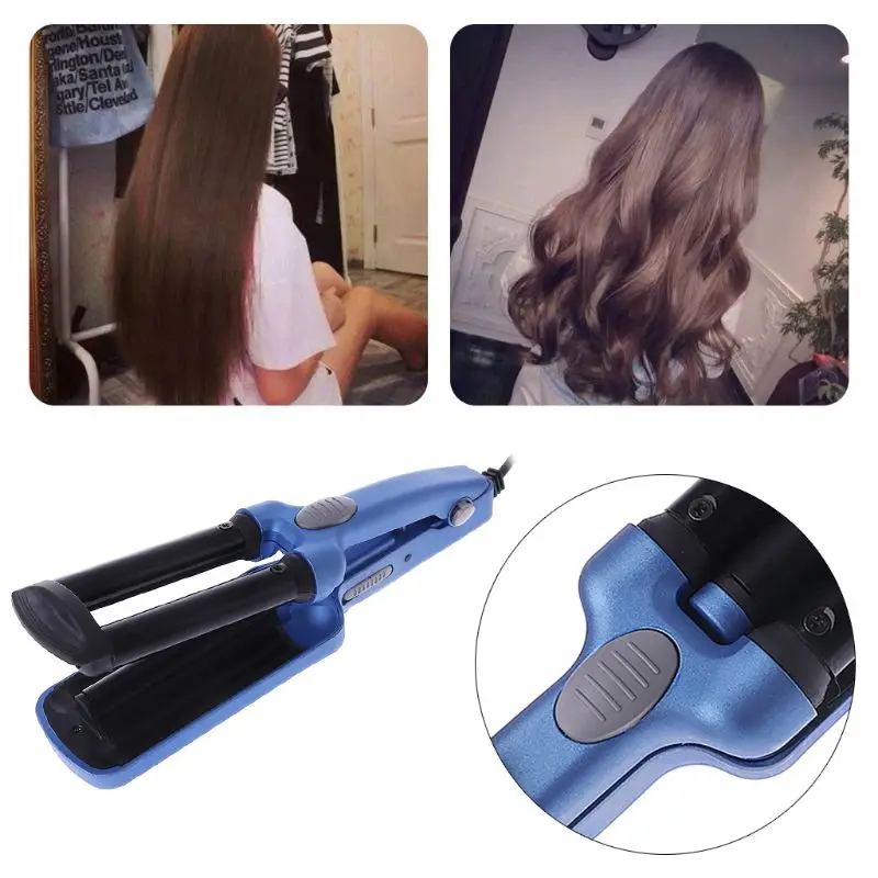 Профессиональная завивка волос 3 тройной баррель Waver зажим волна бигуди инструмент для укладки волос ролик США/Великобритания/Автомобильное зарядное устройство для волос бигуди ролик