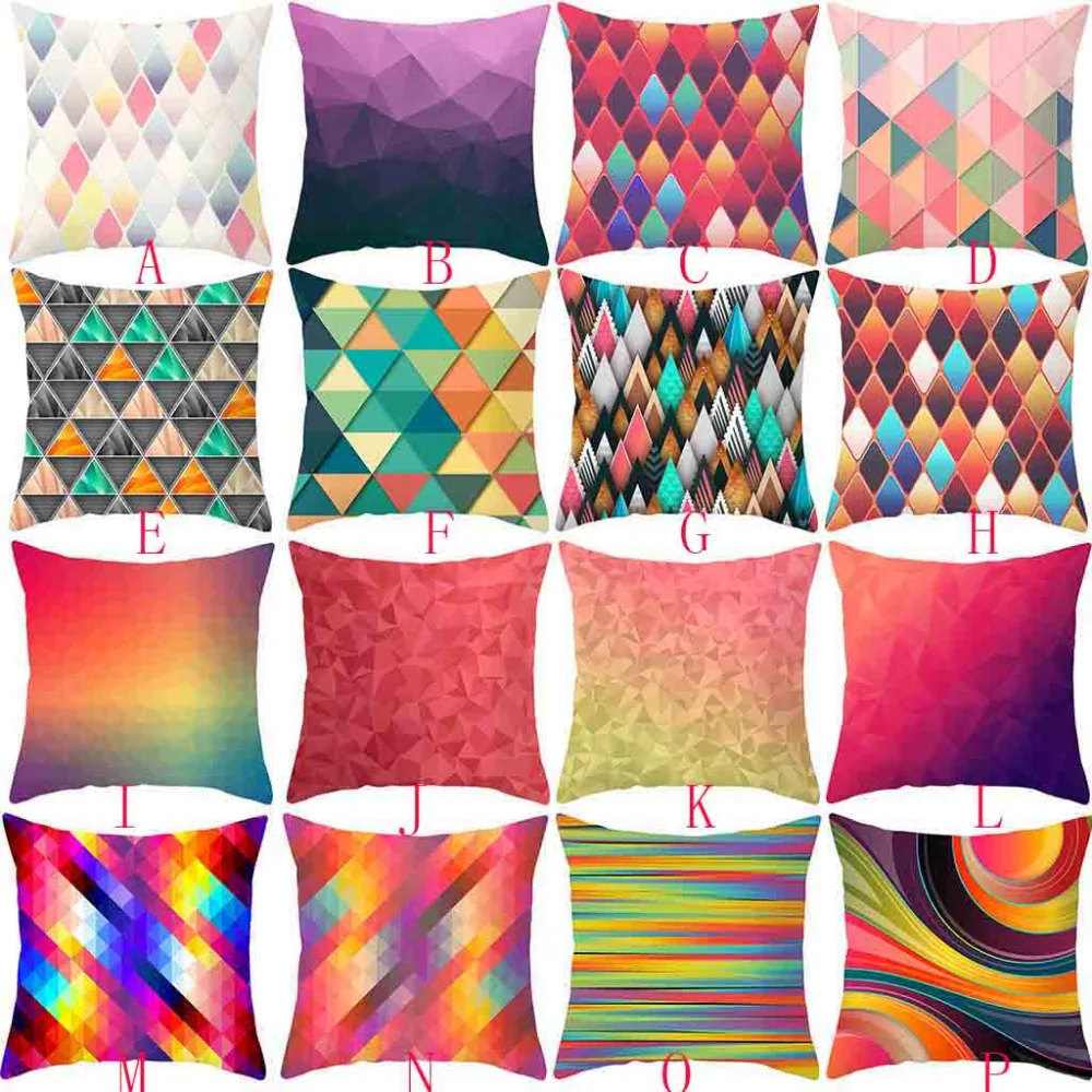 

Euro Style Home Decor Cushion Cover Geometric Print Throw Pillow for sofa Mediterranean style pillow case for Mothers' Day #F