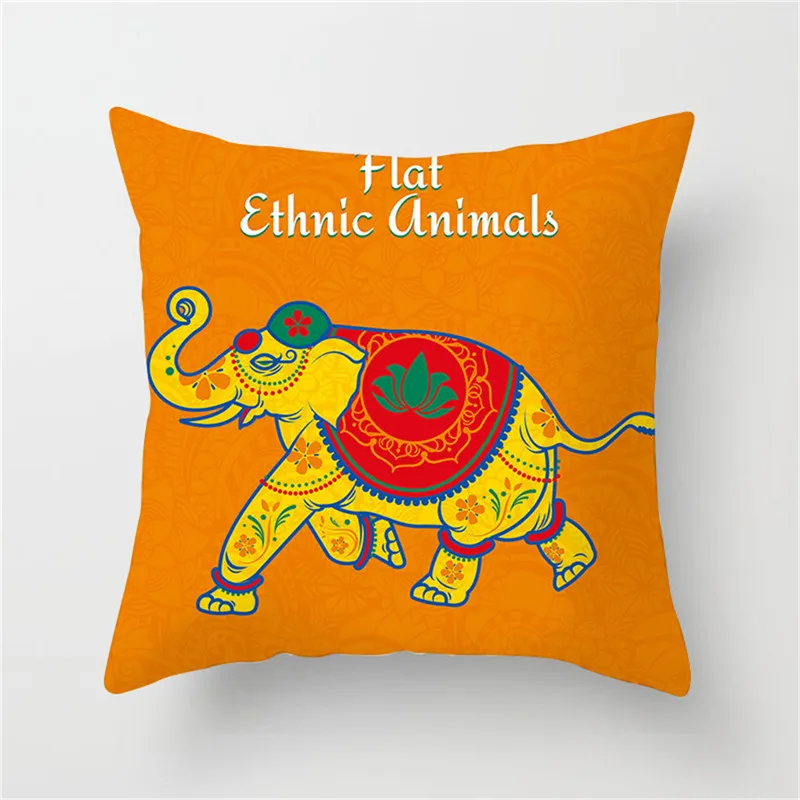 Fuwatacchi индийская религия стиль наволочка Слон Цветок напечатанный наволочка желтые розовые декоративные подушки для дивана автомобиля