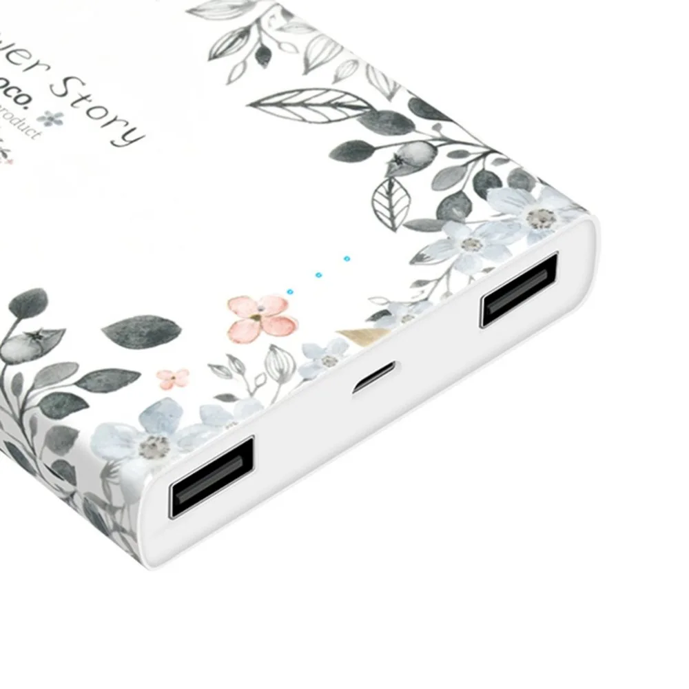 HOCO Power Bank 13000 mah portable External Battery powerbank floral Printed Dual USB Charger power supply for mobile phones