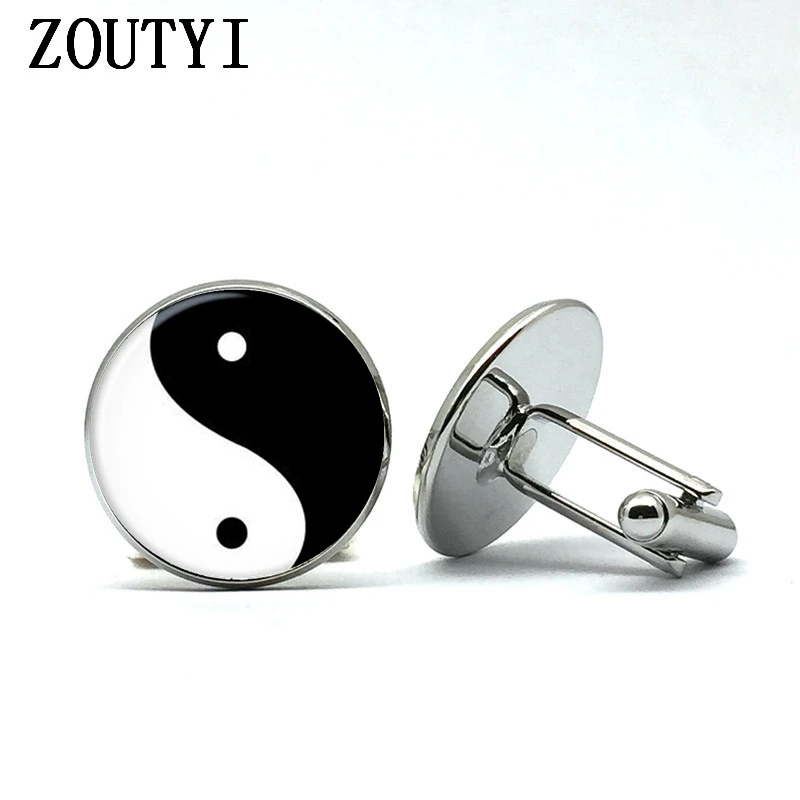 2018/Новые модные запонки ручной работы для мужчин yin and yang Tai Chi стеклянные выпуклые
