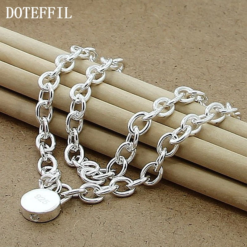 Hot Selling 925 Sterling Silver Round Lock Pendant Necklace Women Luxury Charm Necklace Fine ...