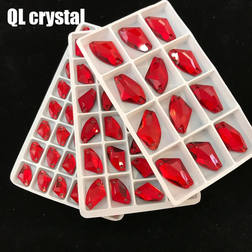 

ALL Size Red AX Crystal Rhinestone sew on Flatback Glass crystal for Wedding dress DIY bags shoes clothes