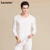 100% Pure Silk High Quality Men Long Johns Elastic O Neck Underwear Set Antibacterial Breathable Comfortable Autumn Winter Suits ► Photo 2/6